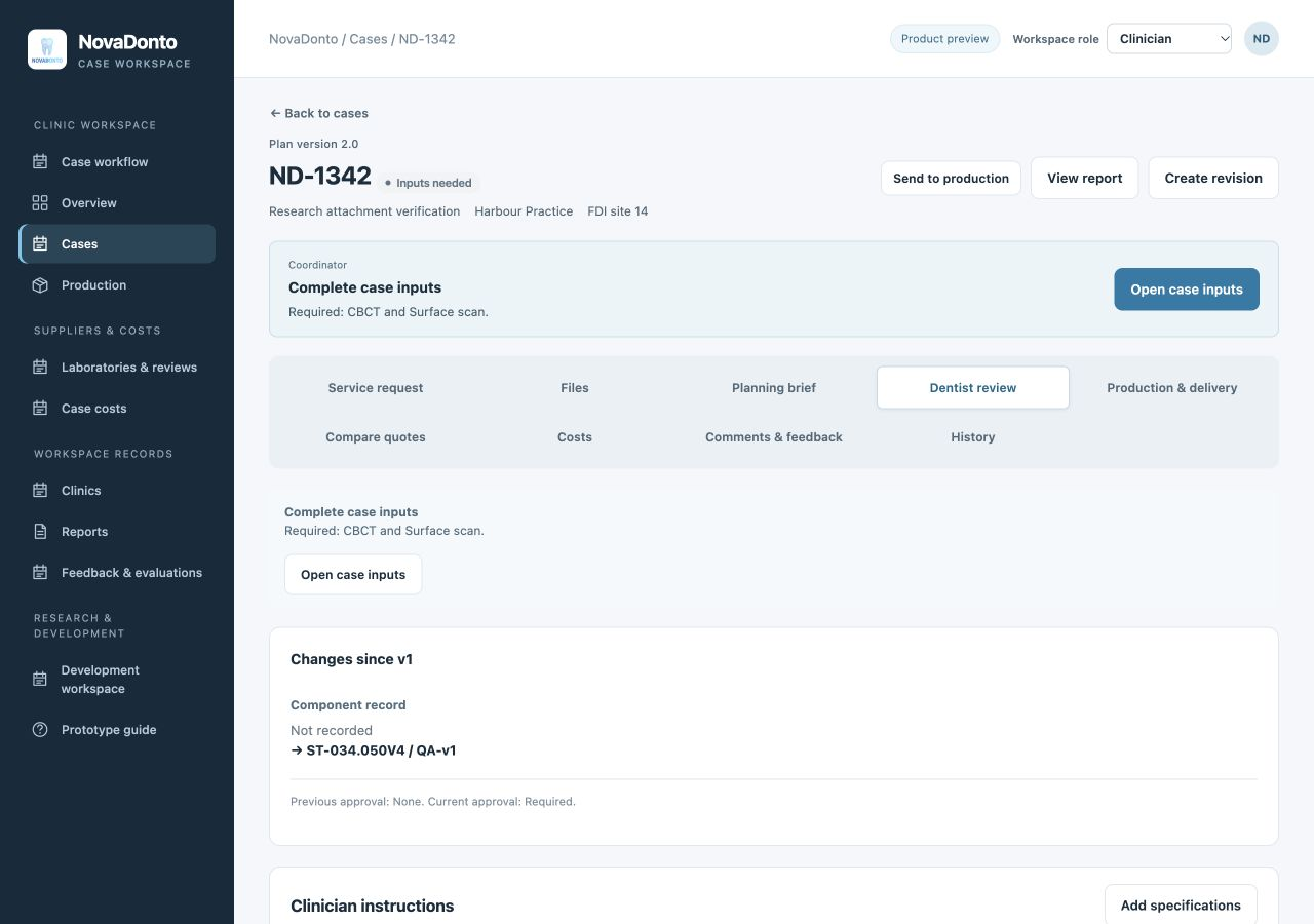 NovaDonto dentist review interface